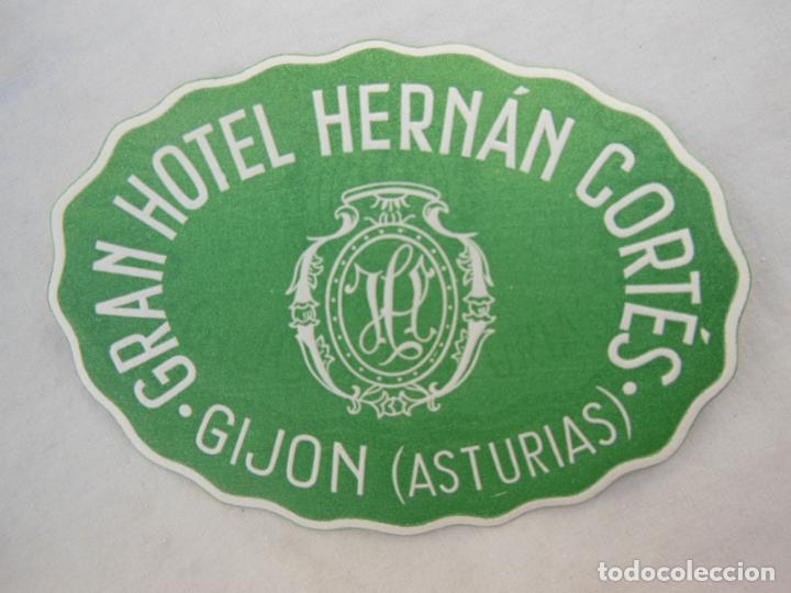Etiquetas antiguas: Antigua Etiqueta Hotel - Old Hotel Label : GRAN HOTEL HERN&Aacute;N CORT&Eacute;S, GIJ&Oacute;N