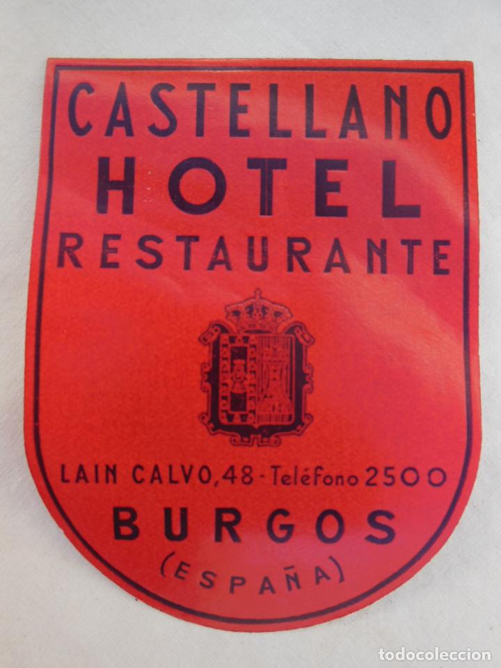 Etiquetas antiguas: Antigua Etiqueta Hotel - Old Hotel Label : HOTEL ESPA&Ntilde;A, BURGOS