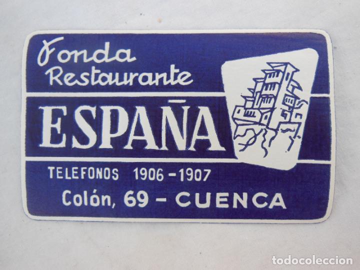 Etiquetas antiguas: Antigua Etiqueta Hotel - Old Hotel Label : FONDA RESTAURANTE, ESPA&Ntilde;A, CUENCA