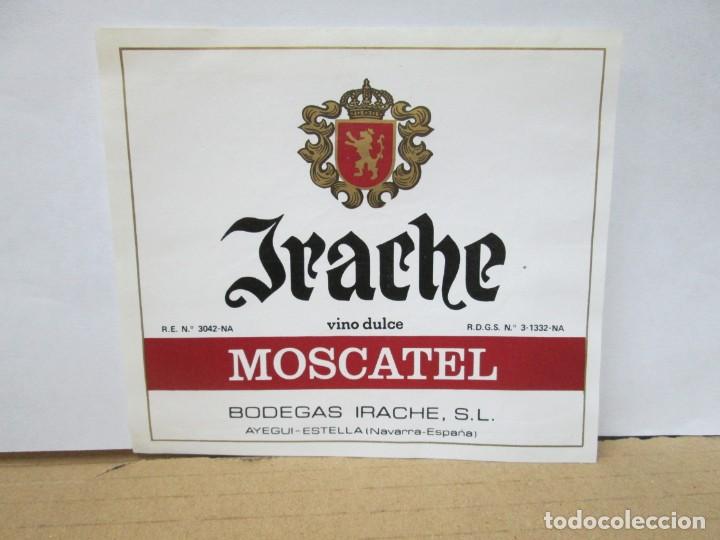 Etiquetas antiguas: ANTIGUA ETIQUETA, IRACHE VINO DULCE MOSCATEL