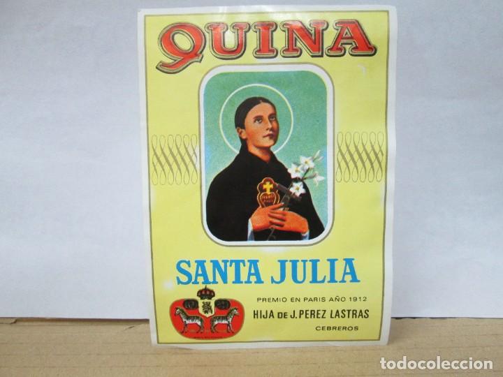Etiquetas antiguas: ANTIGUA ETIQUETA, QUINA SANTA JULIA