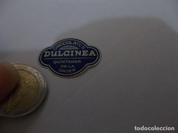 Old Labels: ETIQUETA PUBLICITARIA A&Ntilde;OS 40/50, CHOCOLATES DULCINEA