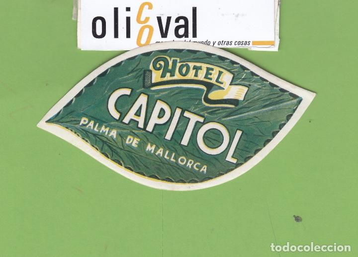 Etiquetas antiguas: ETIQUETA HOTEL CAPITOL TROQUEL 110 mm ILUSTRACION. EH3388