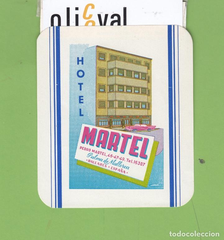 Etiquetas antiguas: ETIQUETA HOTEL MARTEL TEL 5 CIFRAS PALMA 90 X100 mm EH3402