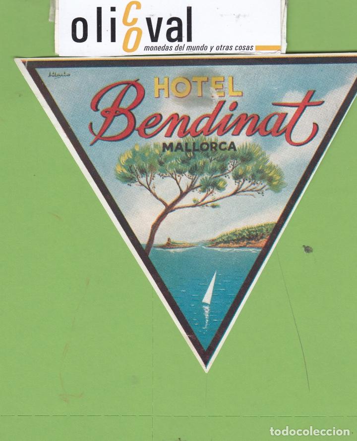 Etiquetas antiguas: ETIQUETA HOTEL BENDINAT MALLORCA FIRMA DISE&Ntilde;O TROQUEL 110 mm EH3407