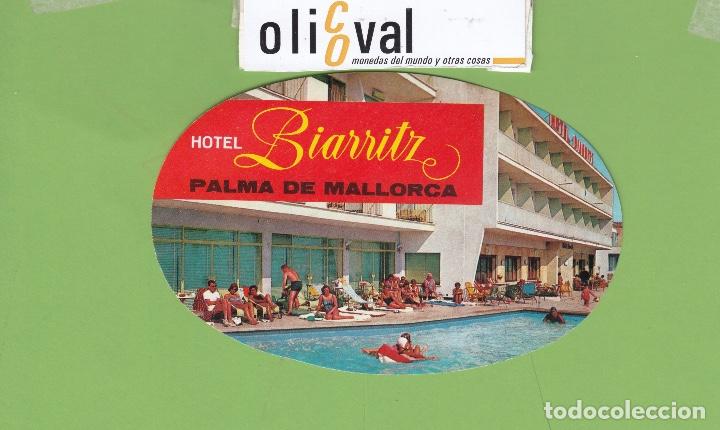 Etiquetas antiguas: ETIQUETA HOTEL BIARRITZ MALLORCA TROQUEL OVAL 130mm EH3409
