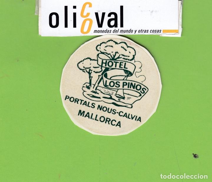 Etiquetas antiguas: ETIQUETA HOTEL LOS PINOS MALLORCA TROQUEL 55 mm EH3414