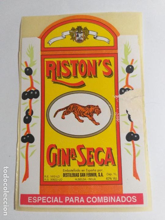 Etiquetas antiguas: Etiqueta de ginebra Ristons