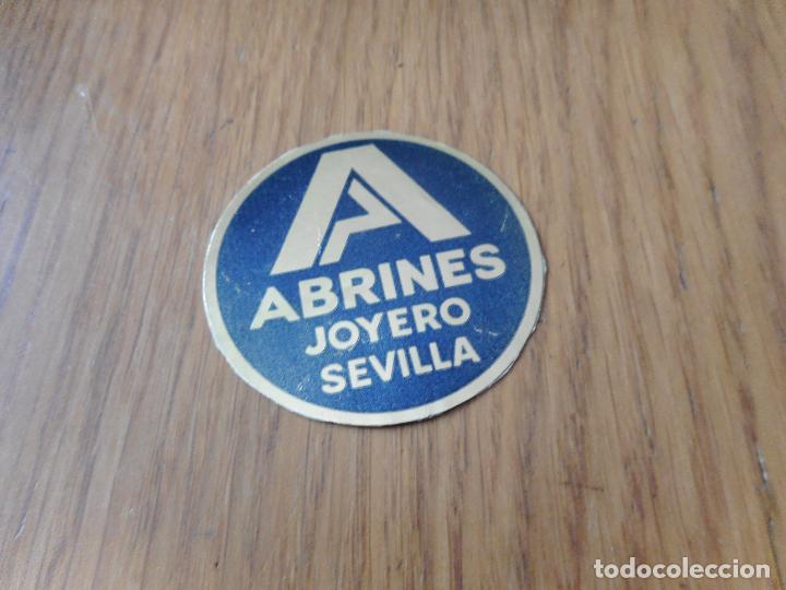Etiquetas antiguas: ANTIGUA ETIQUETA.ABRINES JOYERO.SEVILLA