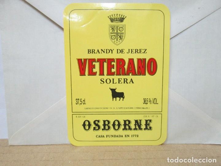 Etiquetas antiguas: ANTIGUA ETIQUETA, BRANDY VETERANO SOLERA OSBORNE