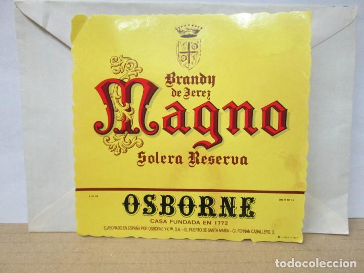 Etiquetas antiguas: ANTIGUA ETIQUETA, BRANDY MAGNO OSBORNE