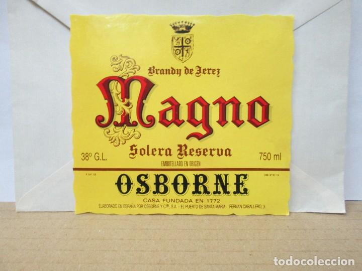 Etiquetas antiguas: ANTIGUA ETIQUETA, BRANDY MAGNO OSBORNE