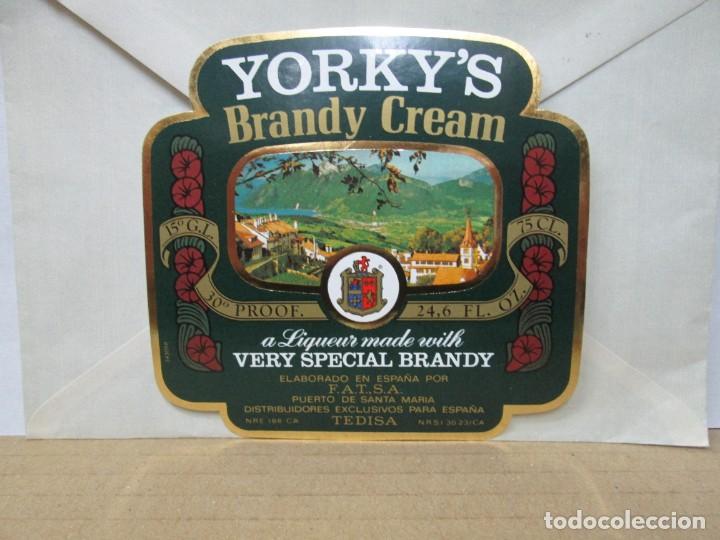 Etiquetas antiguas: ANTIGUA ETIQUETA, YORKY'S BRANDY CREAM
