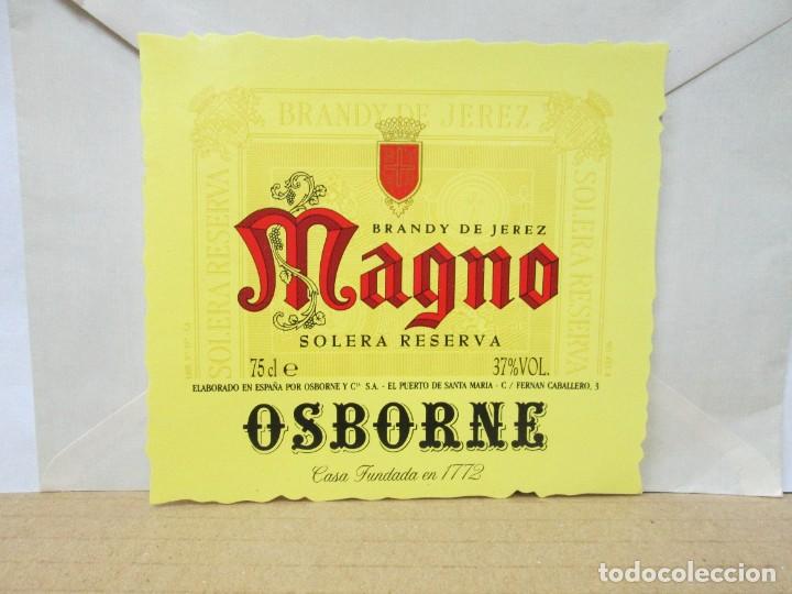 Etiquetas antiguas: ANTIGUA ETIQUETA, BRANDY MAGNO OSBORNE