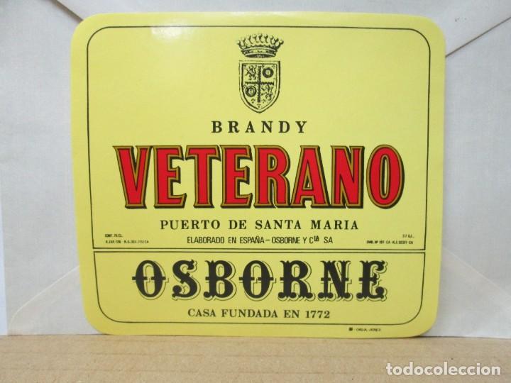 Etiquetas antiguas: ANTIGUA ETIQUETA, BRANDY VETERANO OSBORNE