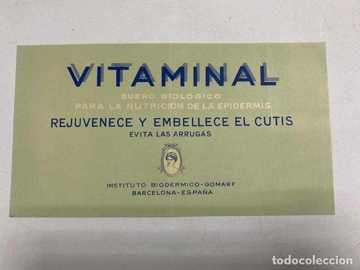 Alte Etiketten: ETIQUETA VITAMINAL. SUERO BIOLOGICO. IES BIOD&Eacute;RMICO - GOMARF. VER FOTOS