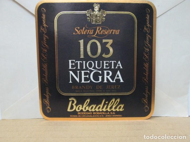 Etiquetas antiguas: ANTIGUA ETIQUETA, 103 ETIQUETA NEGRA BOBADILLA BRANDY