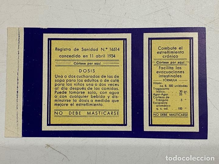 Alte Etiketten: ETIQUETA. MEDICAMENTO DE FARMACIA. COMBATE EL ESTRE&Ntilde;IMIENTO CR&Oacute;NICO. VER FOTOS