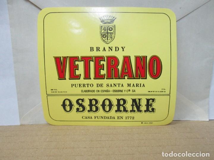 Etiquetas antiguas: ANTIGUA ETIQUETA, BRANDY VETERANO OSBORNE