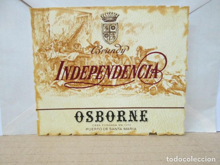 Etiquetas antiguas: ANTIGUA ETIQUETA, BRANDY INDEPENDENCIA, DE OSBORNE