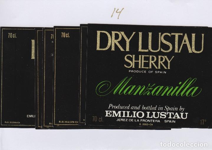Etichette antiche: EMILIO LUSTAU. JEREZ. DRY MANZANILLA OLOROSO , CREAM FINO . ETIQUETA DE VINO ver fotos