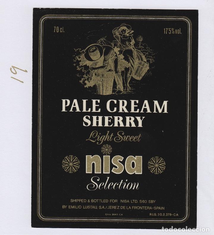 Etiquetas antiguas: EMILIO LUSTAU. JEREZ. SHERRY NISA SELECTION PALE CREAM . ETIQUETA DE VINO