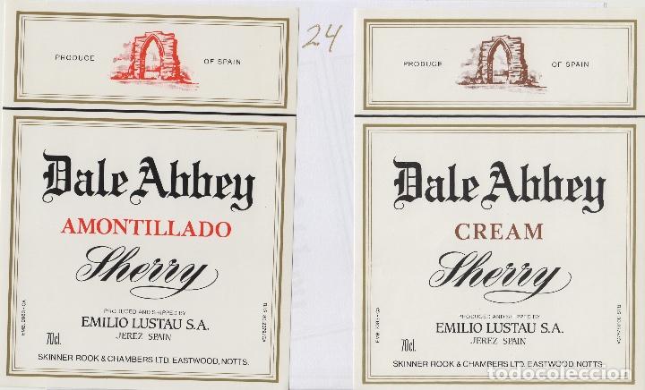 Etiquetas antiguas: EMILIO LUSTAU. JEREZ. SHERRY DALE ABBEY AMONTILLADO , CREAM . ETIQUETA DE VINO
