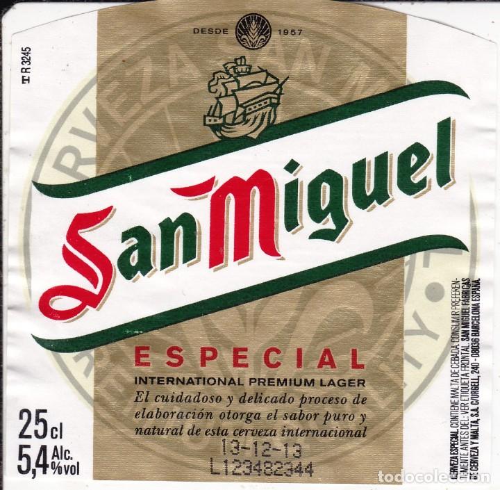 Etiquetas antiguas: etiqueta cerveza San Miguel