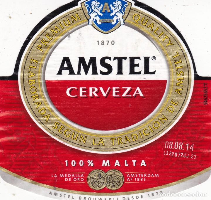 Etiquetas antiguas: etiqueta Amstel cerveza - Foto 1