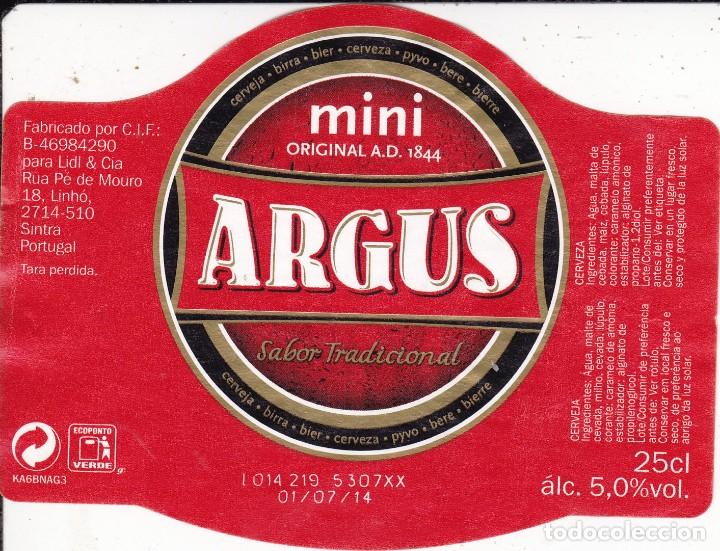 Etiquetas antiguas: etiqueta mini Argus - Foto 1