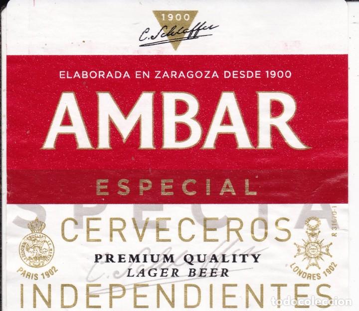 Etiquetas antiguas: etiqueta cerveza Ambar