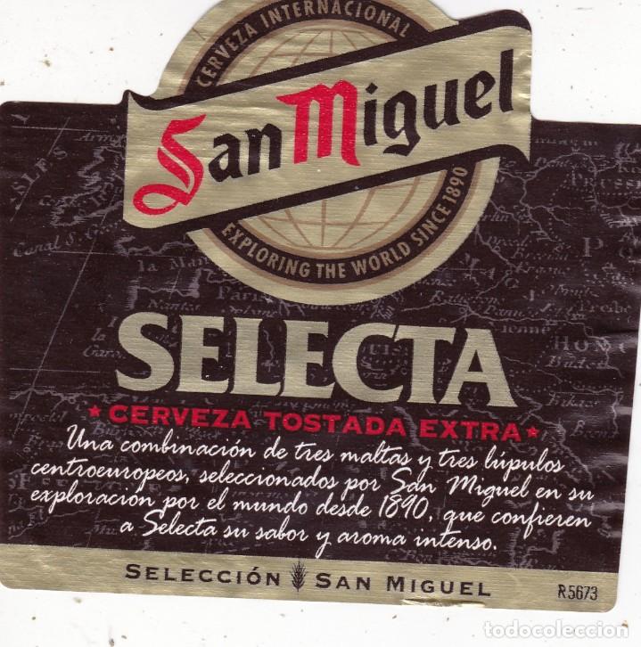 Etiquetas antiguas: etiqueta cerveza San Miguel Selecta