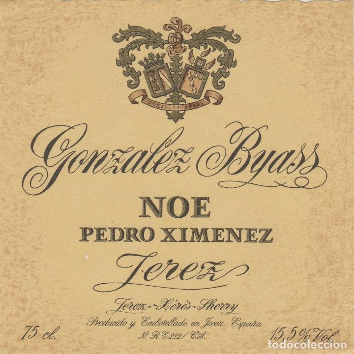 Etiquetas antiguas: GONZALEZ BYASS . JEREZ SHERRY NOE PEDRO XIMENEZ . ETIQUETA VINO ORIGINAL ref 10