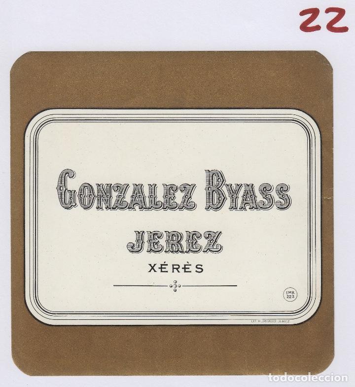 Etiquetas antiguas: GONZALEZ BYASS . JEREZ SHERRY &iquest;CONSTANCIA? X&Eacute;R&Eacute;S . ETIQUETA VINO ORIGINAL