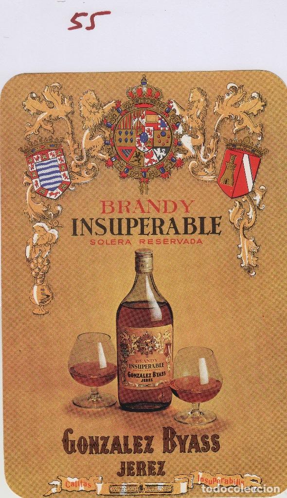Etiquetas antiguas: GONZALEZ BYASS . JEREZ BRANDY INSUPERABLE . GRAN TARJETA tama&ntilde;o 19x13 cm . ETIQUETA VINO ORIGINAL