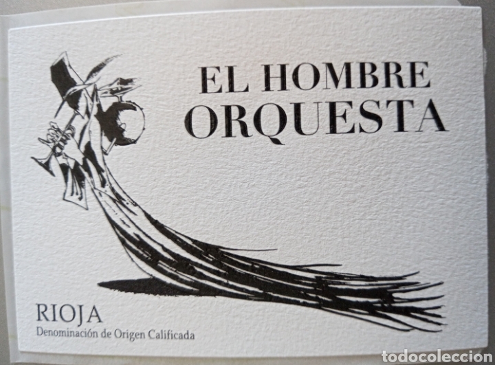 Etiquetas antiguas: ETIQUETA DE VINO EL HOMBRE ORQUESTA