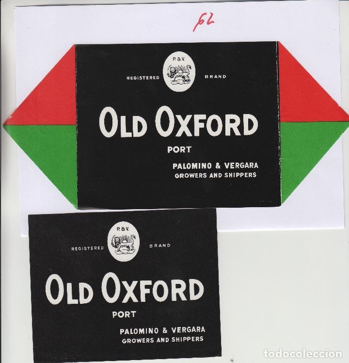 Etiquetas antiguas: PALOMINO & VERGARA . JEREZ SHERRY PORT OLD OXFORD .ETIQUETA DE VINO ORIGINAL ref