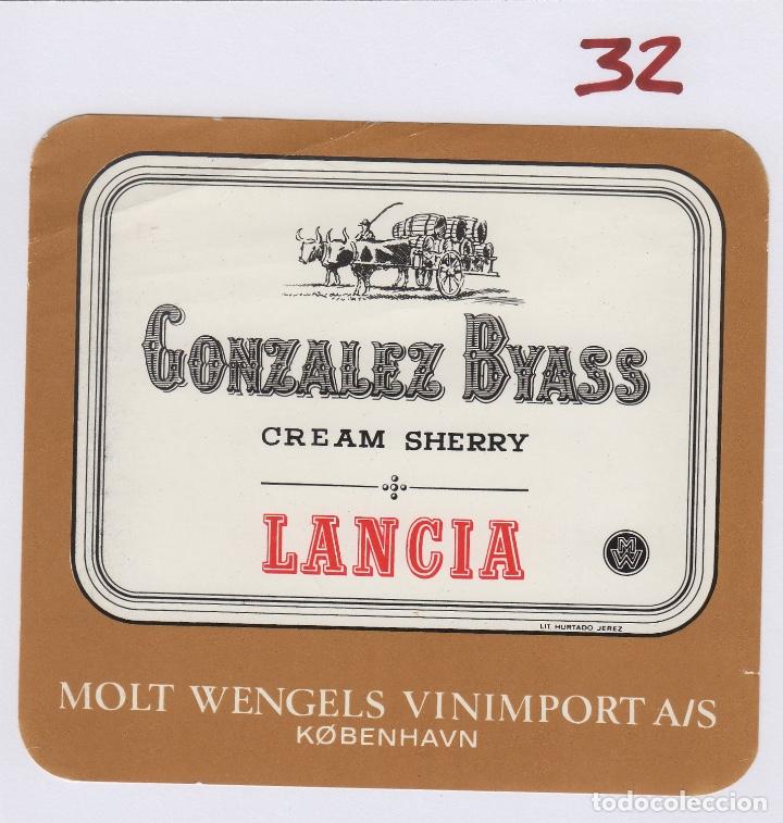 Alte Etiketten: GONZALEZ BYASS . JEREZ SHERRY LANCIA CREAM . ETIQUETA VINO ORIGINAL