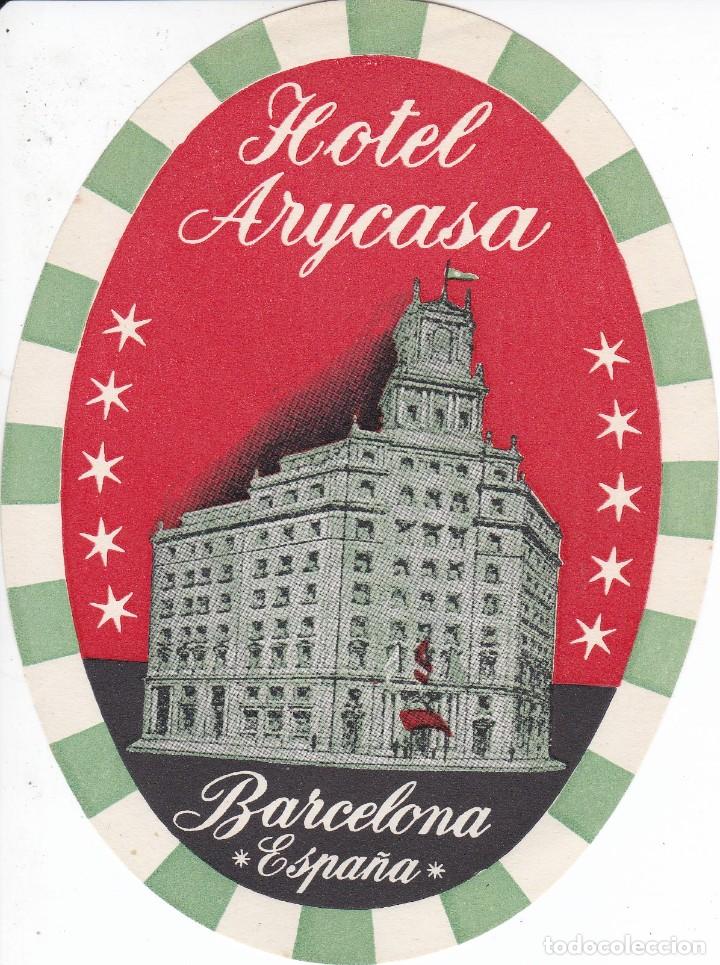 Etiquetas antiguas: ANTIGUA ETIQUETA DEL HOTEL ARYCASA DE BARCELONA