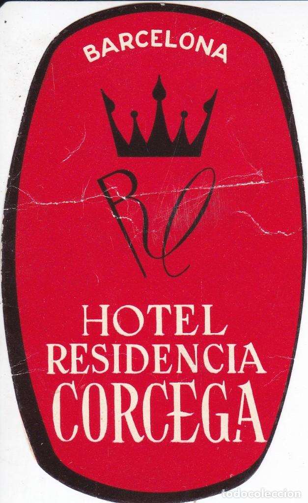 Etiquetas antiguas: ANTIGUA ETIQUETA DEL HOTEL CORCEGA DE BARCELONA