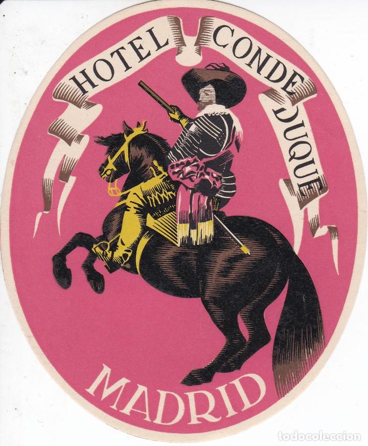 Etiquetas antiguas: ANTIGUA ETIQUETA DEL HOTEL CONDE DUQUE DE MADRID
