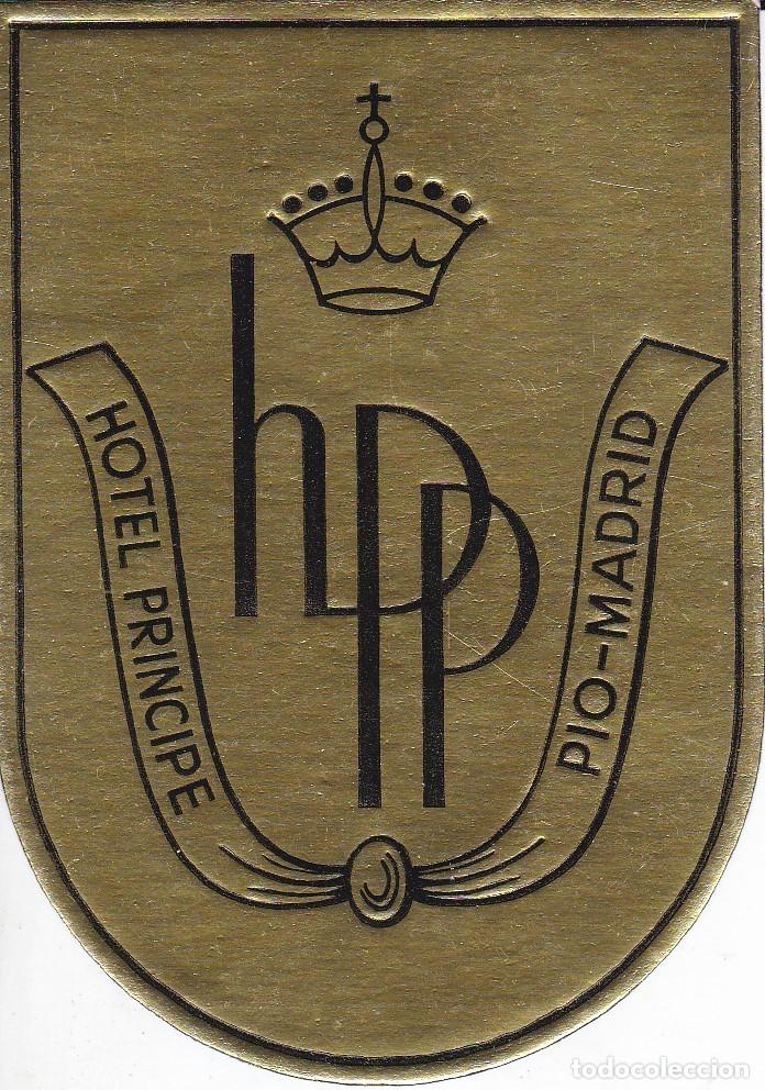 Etiquetas antiguas: ANTIGUA ETIQUETA DEL HOTEL PRINCIPE PIO DE MADRID