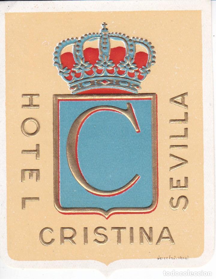 Etiquetas antiguas: ANTIGUA ETIQUETA DEL HOTEL CRISTINA DE SEVILLA