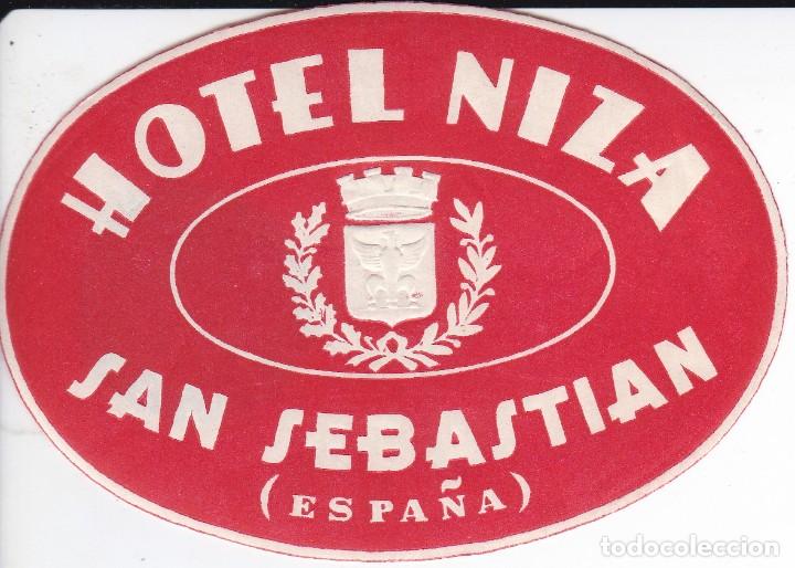 Etiquetas antiguas: ANTIGUA ETIQUETA DEL HOTEL NIZA DE SAN SEBASTIAN