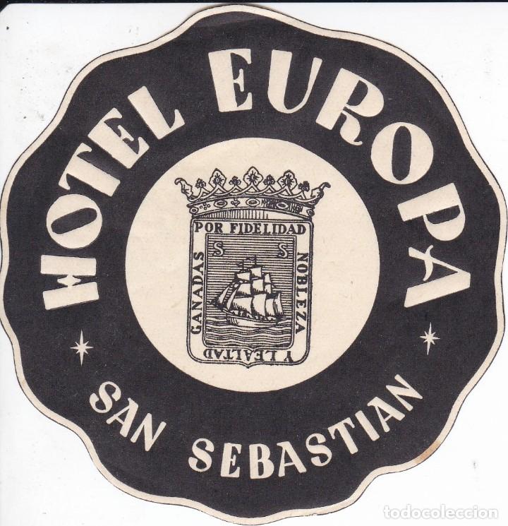 Etiquetas antiguas: ANTIGUA ETIQUETA DEL HOTEL EUROPA DE SAN SEBASTIAN