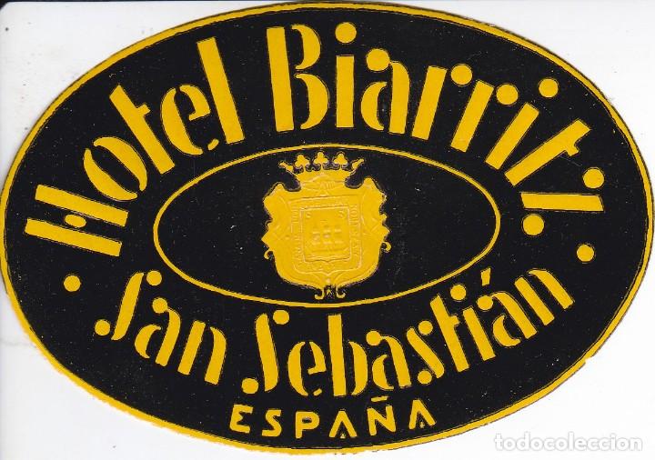Etiquetas antiguas: ANTIGUA ETIQUETA DEL HOTEL BIARRITZ DE SAN SEBASTIAN
