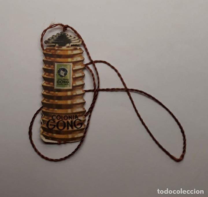 Etiquetas antiguas: ETIQUETA COLONIA GONG - PARERA - MINI - TROQUELADA CON CORDON - A&Ntilde;OS 40 /50