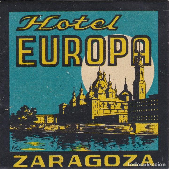 Etiquetas antiguas: ANTIGUA ETIQUETA DEL HOTEL EUROPA DE ZARAGOZA