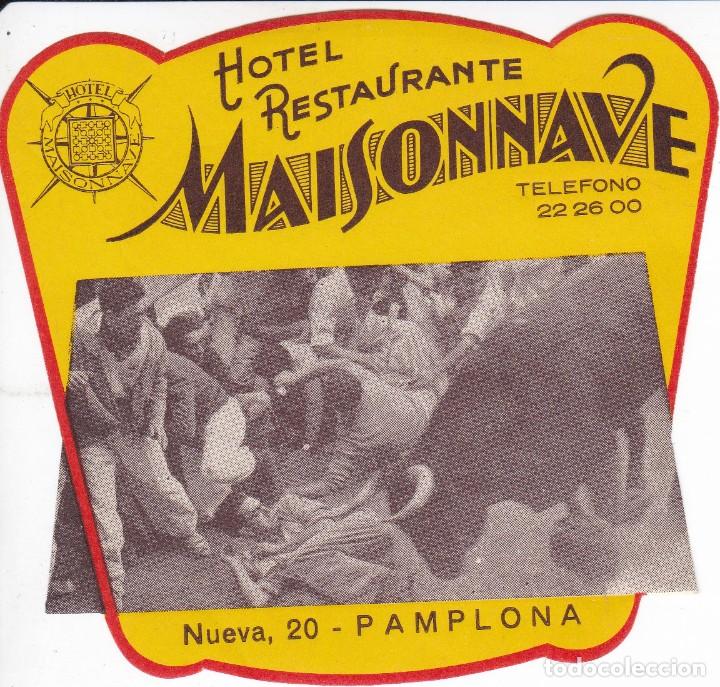 Etiquetas antiguas: ANTIGUA ETIQUETA DEL HOTEL MAISONNAVE DE PAMPLONA (TORO-BULL)