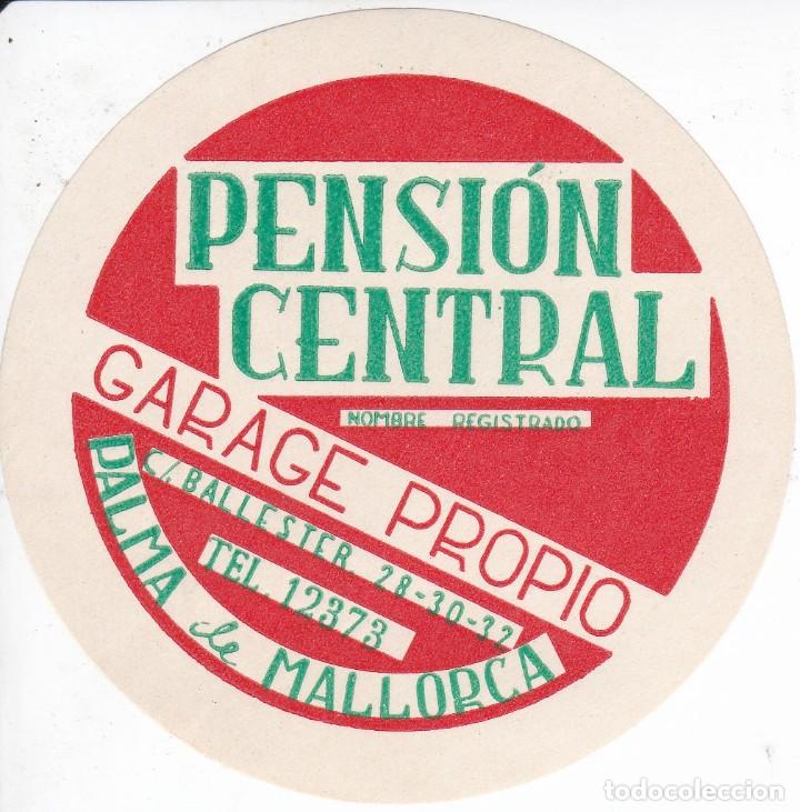 Etiquetas antiguas: ANTIGUA ETIQUETA DE LA PENSION CENTRAL DE PALMA DE MALLORCA